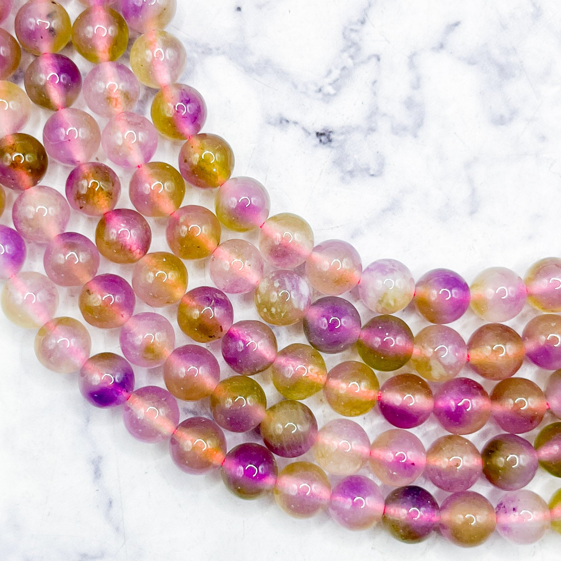6mm Orchid Chalcedony Bead Strand M9