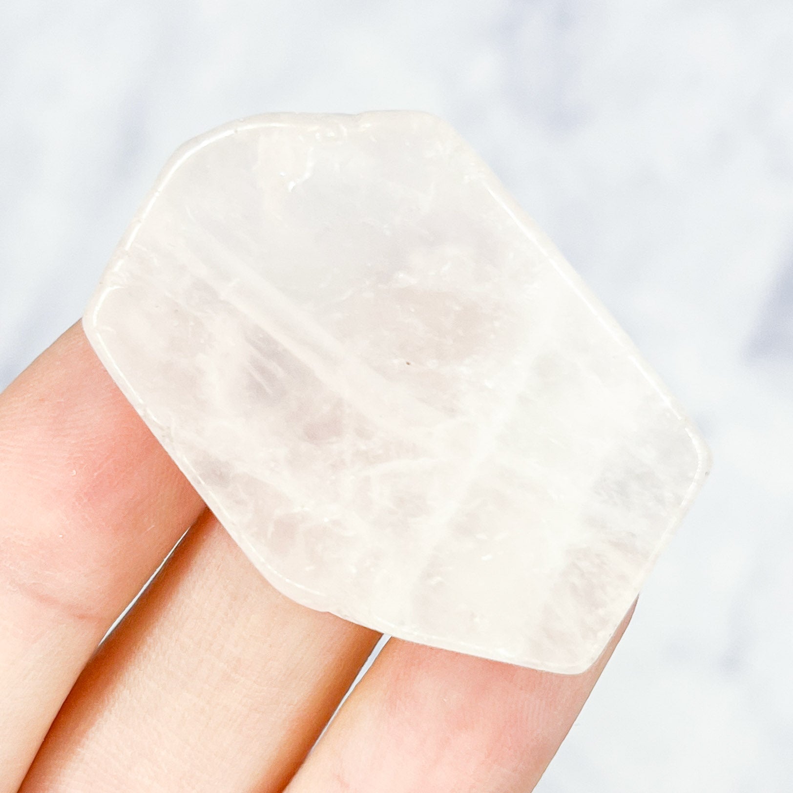 Rose Quartz Flat Slab Focal Bead F55