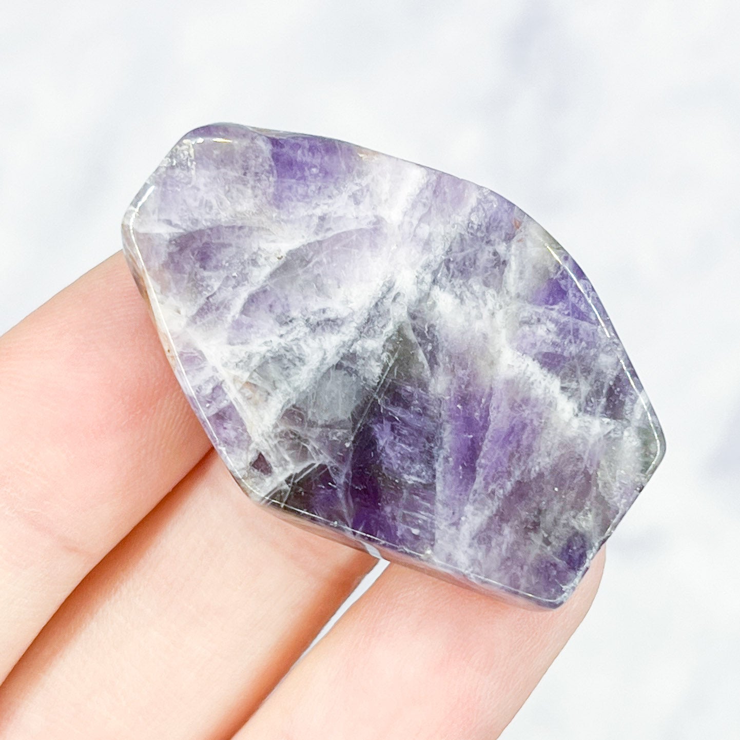 Chevron Amethyst Flat Slab Focal Bead C55