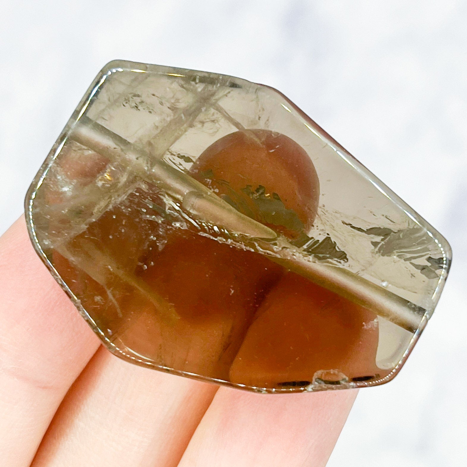 Smoky Quartz Flat Slab Focal Bead B55