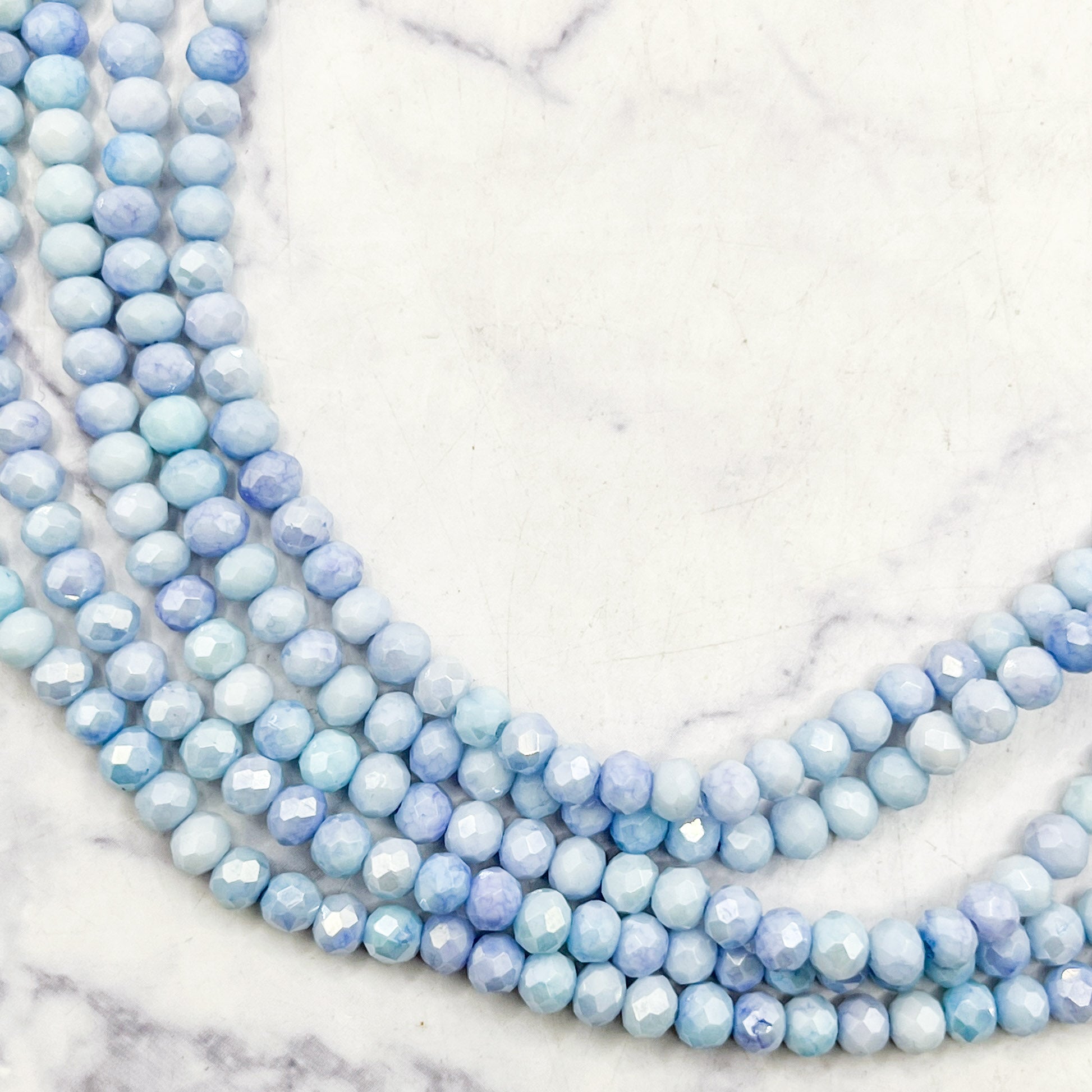 4mm Faceted Tonal Crystal Rondelle Bead Strand $8.00