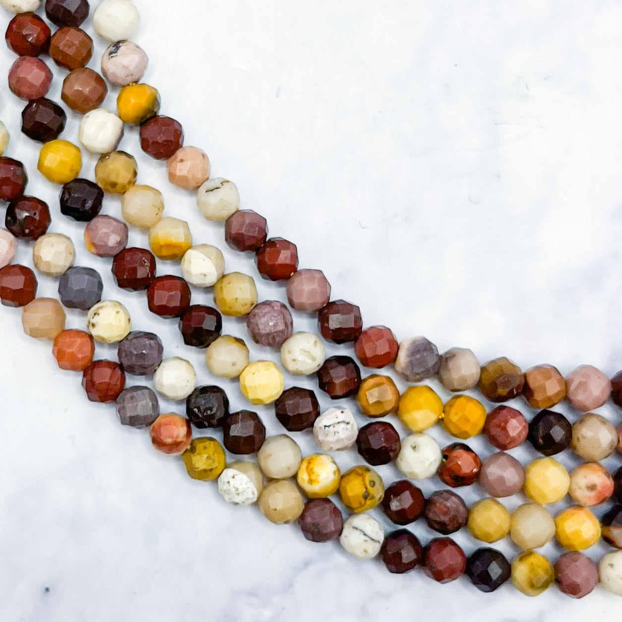 4mm HQ Faceted Mookaite Bead Strand V16