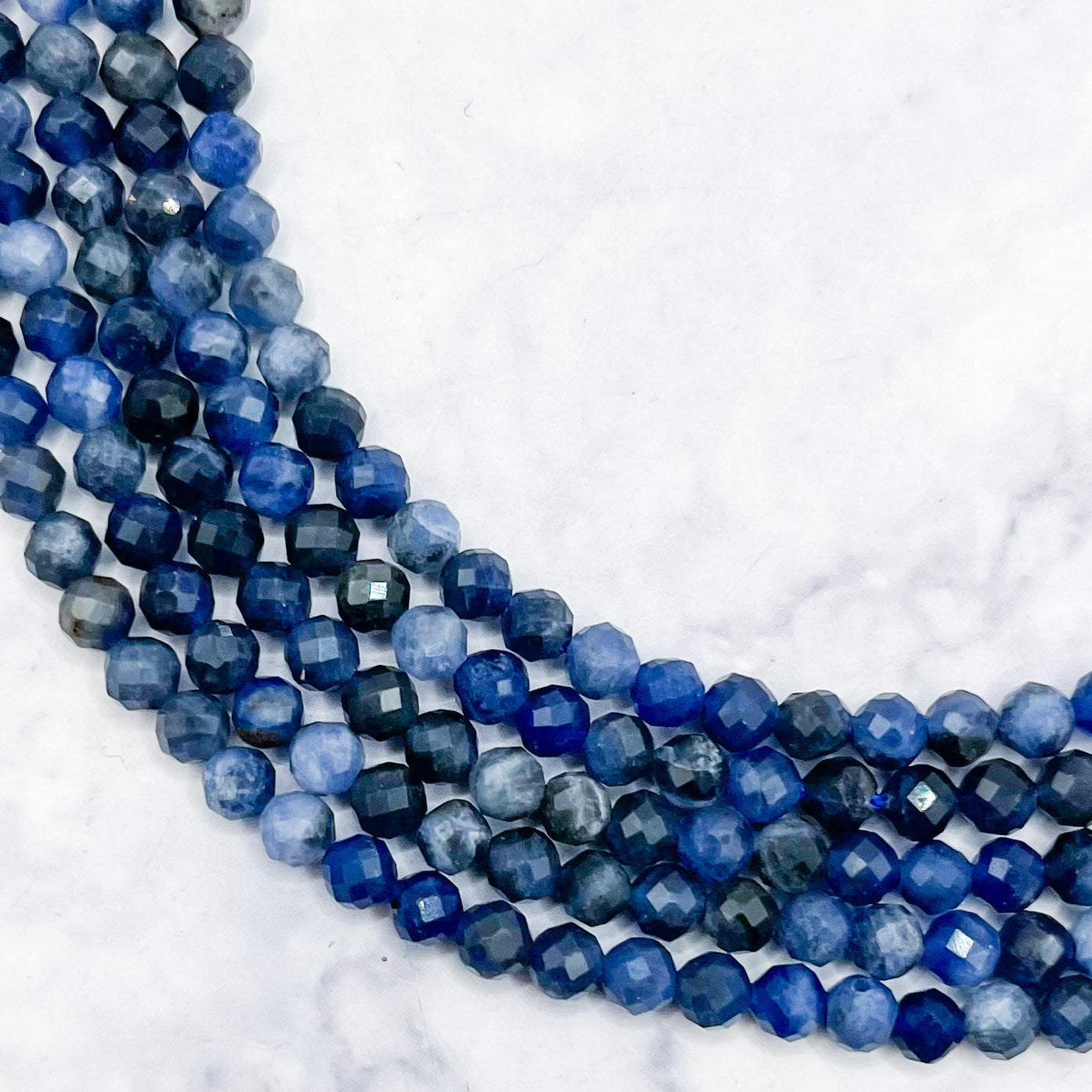 4mm HQ Faceted Sodalite Bead Strand F16