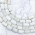 8x15mm Faceted White Moonstone Barrel Bead Half Strand L14