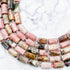 7x13mm Faceted Rhodonite Barrel Bead Half Strand J12