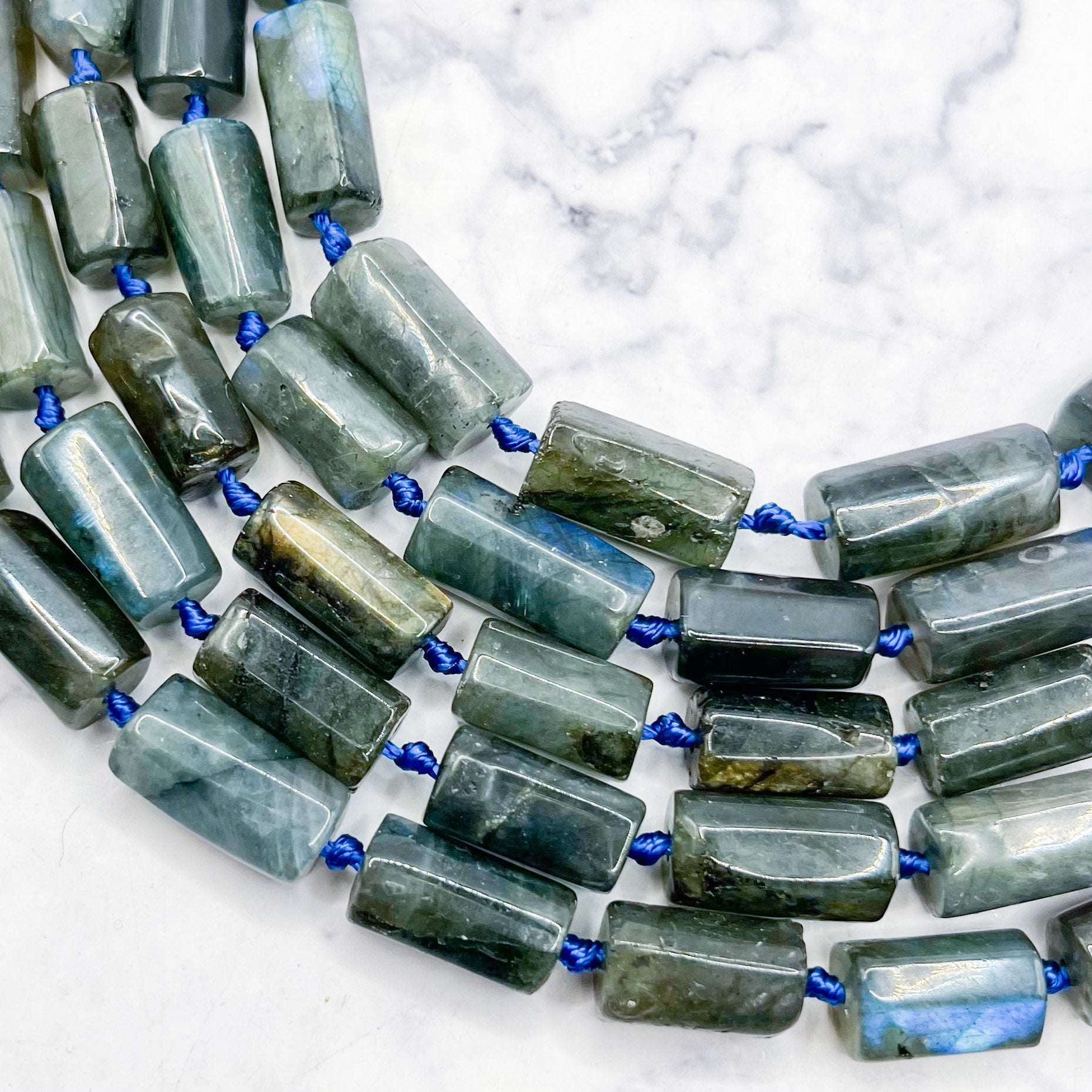 7x11mm Faceted Labradorite Barrel Bead Half Strand L12