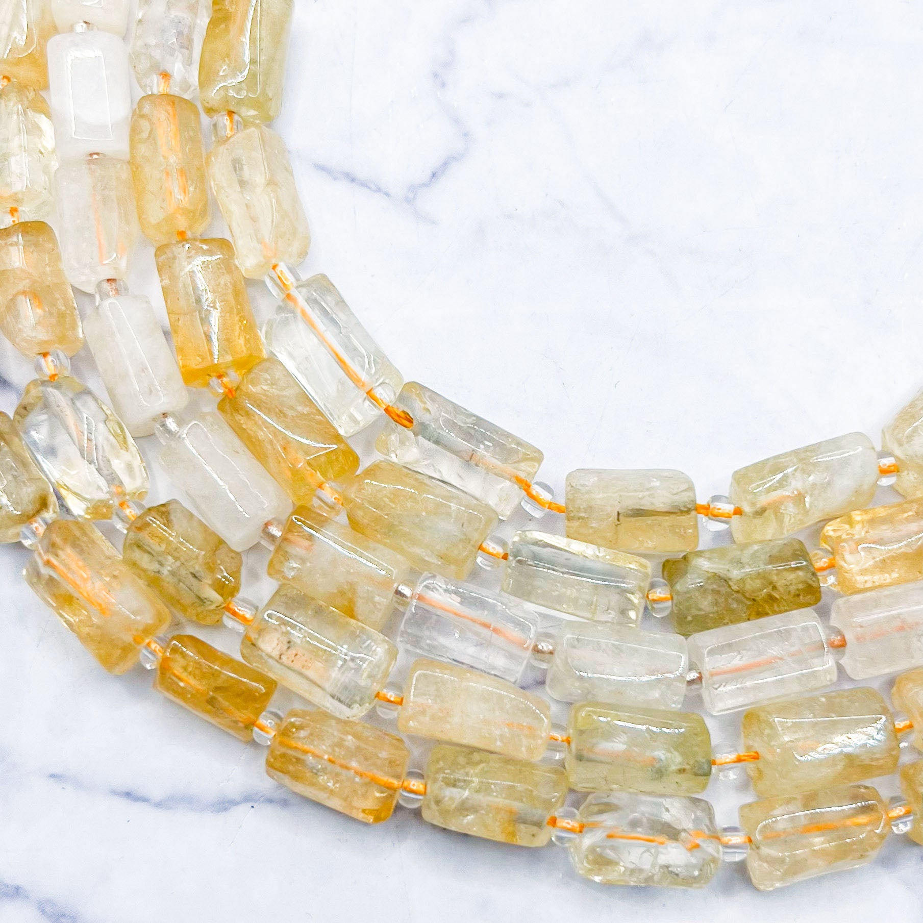 8x13mm Faceted Citrine Barrel Bead Half Strand S14