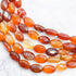 12x6mm Faceted Carnelian Oval Bead Strand C12