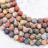 8mm Frosted Red Creek Jasper Bead Strand R14