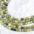 8mm Yellow Dendritic Jasper Bead Strand P8