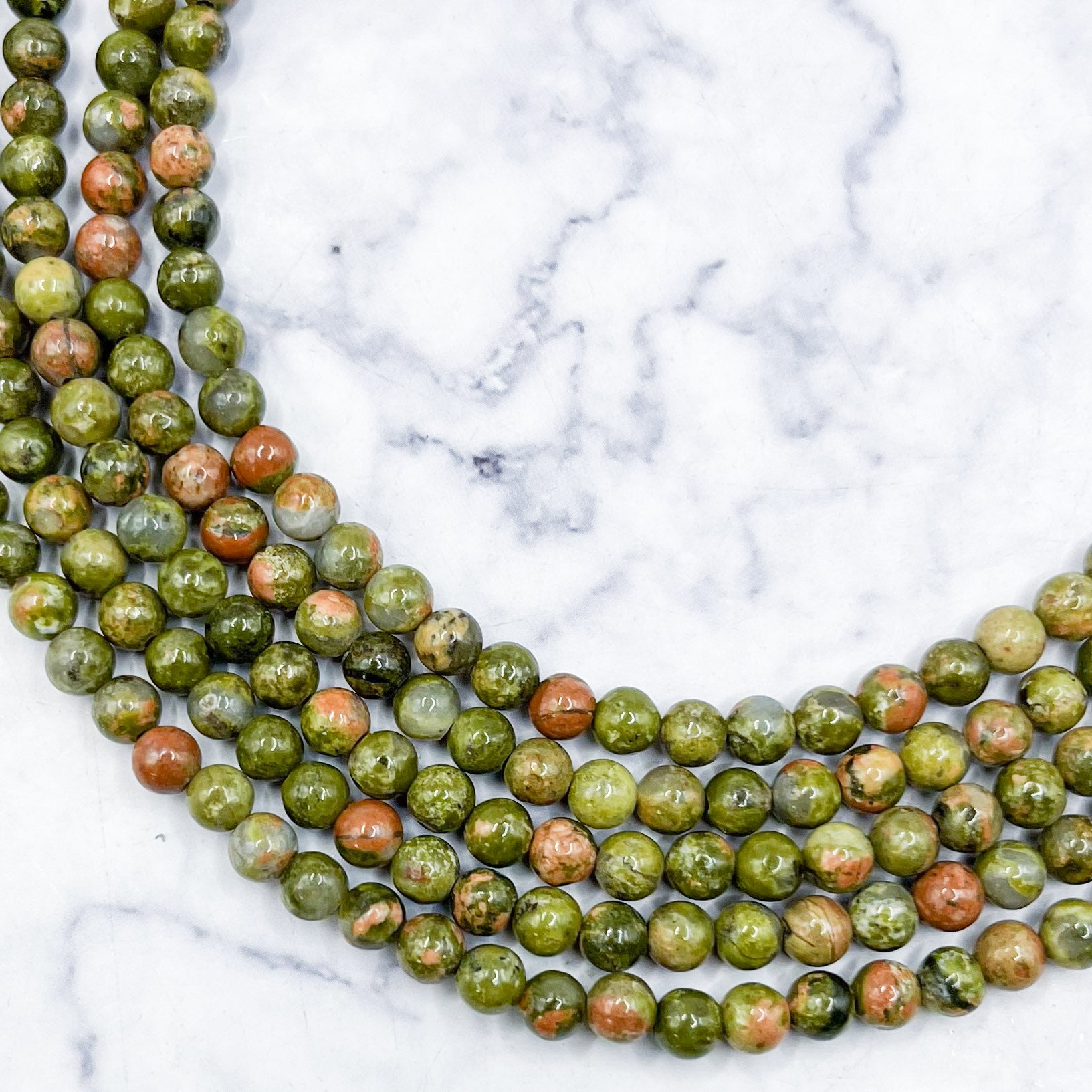 4mm Unakite Bead Strand R6