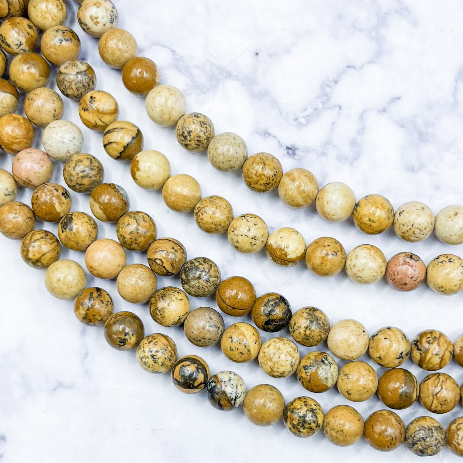 6mm Landscape Jasper Bead Strand E8