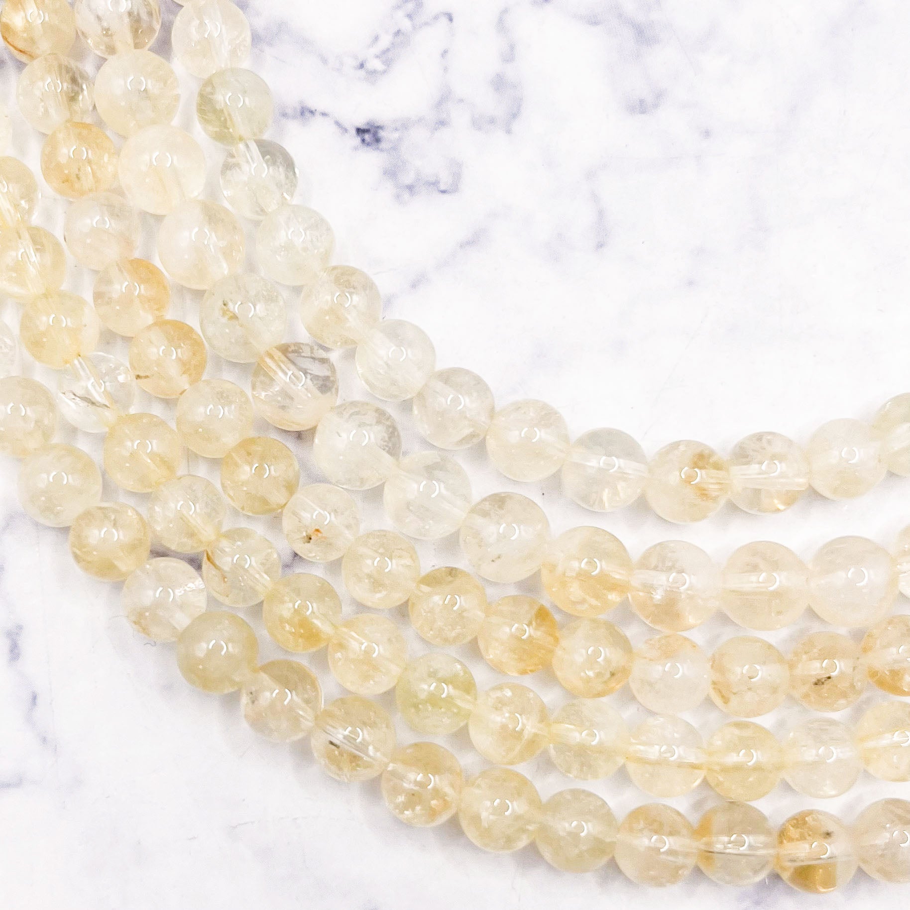 6mm Citrine Bead Half Strand J13