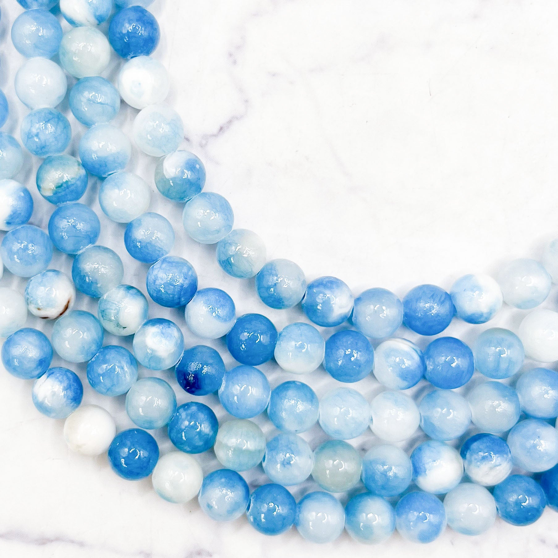 6mm Summer Sky Chalcedony Bead Strand R9