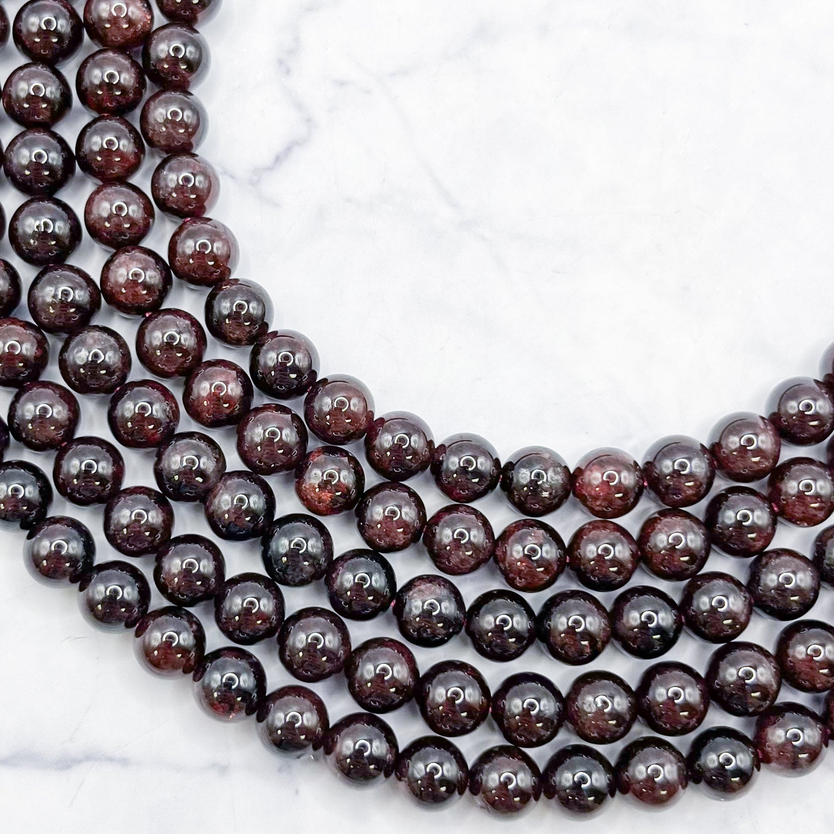 6mm Garnet Bead Strand J14