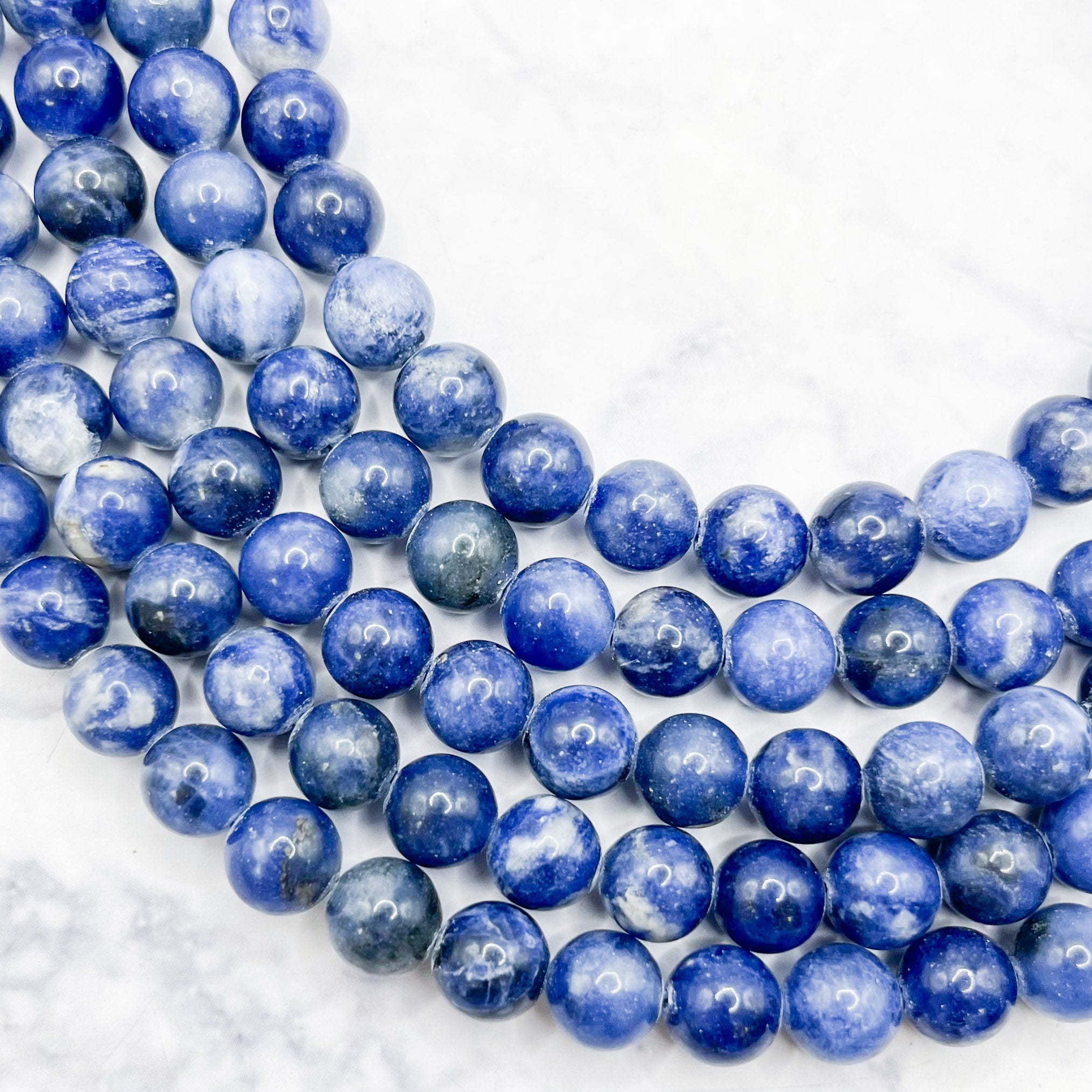 8mm Dark Sodalite Bead Strand S12