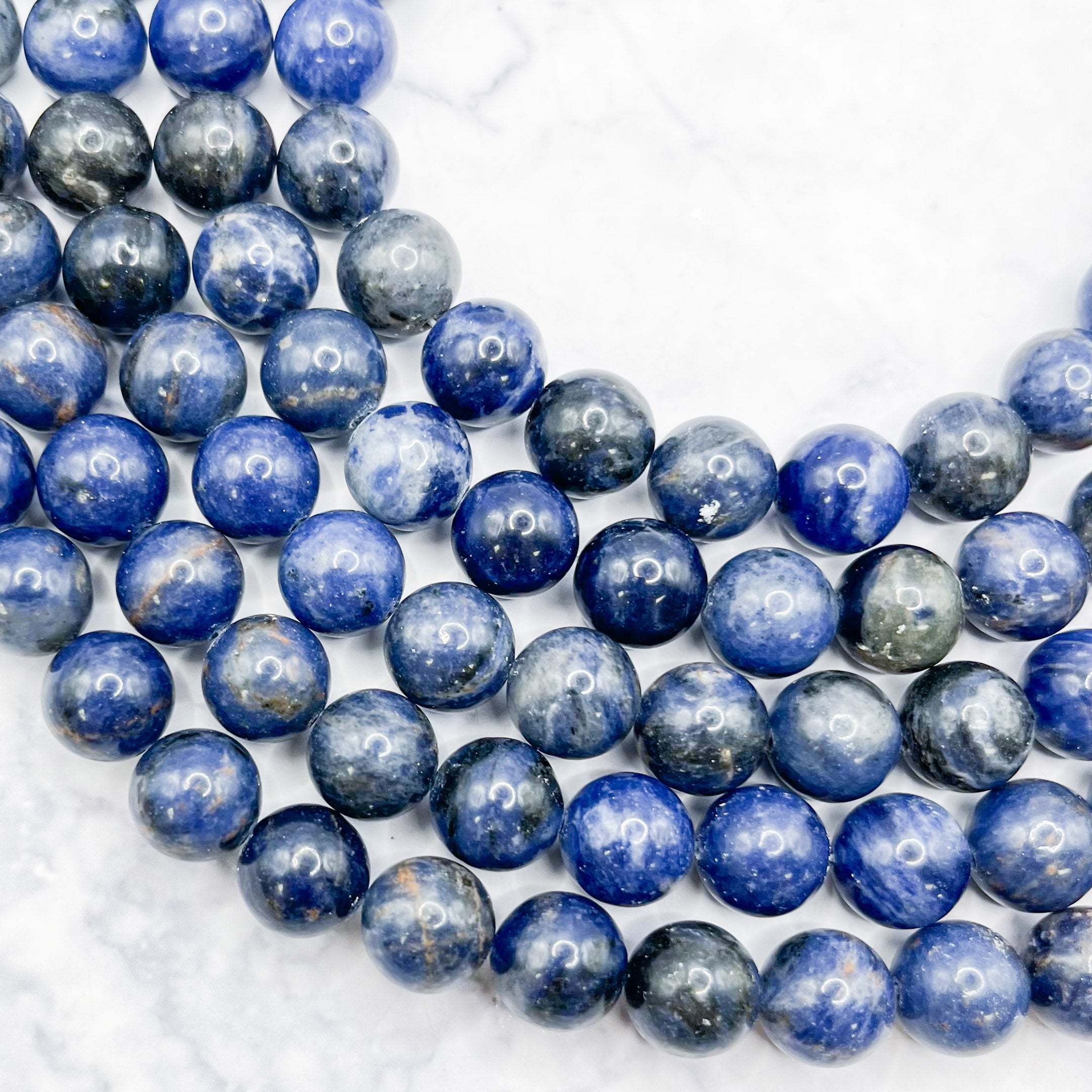 10mm Dark Sodalite Bead Strand V25