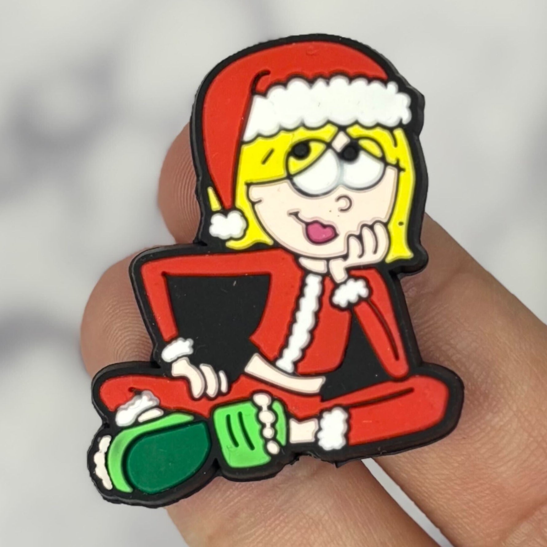 35mm Christmas lizzie mcguire silicone bead G275