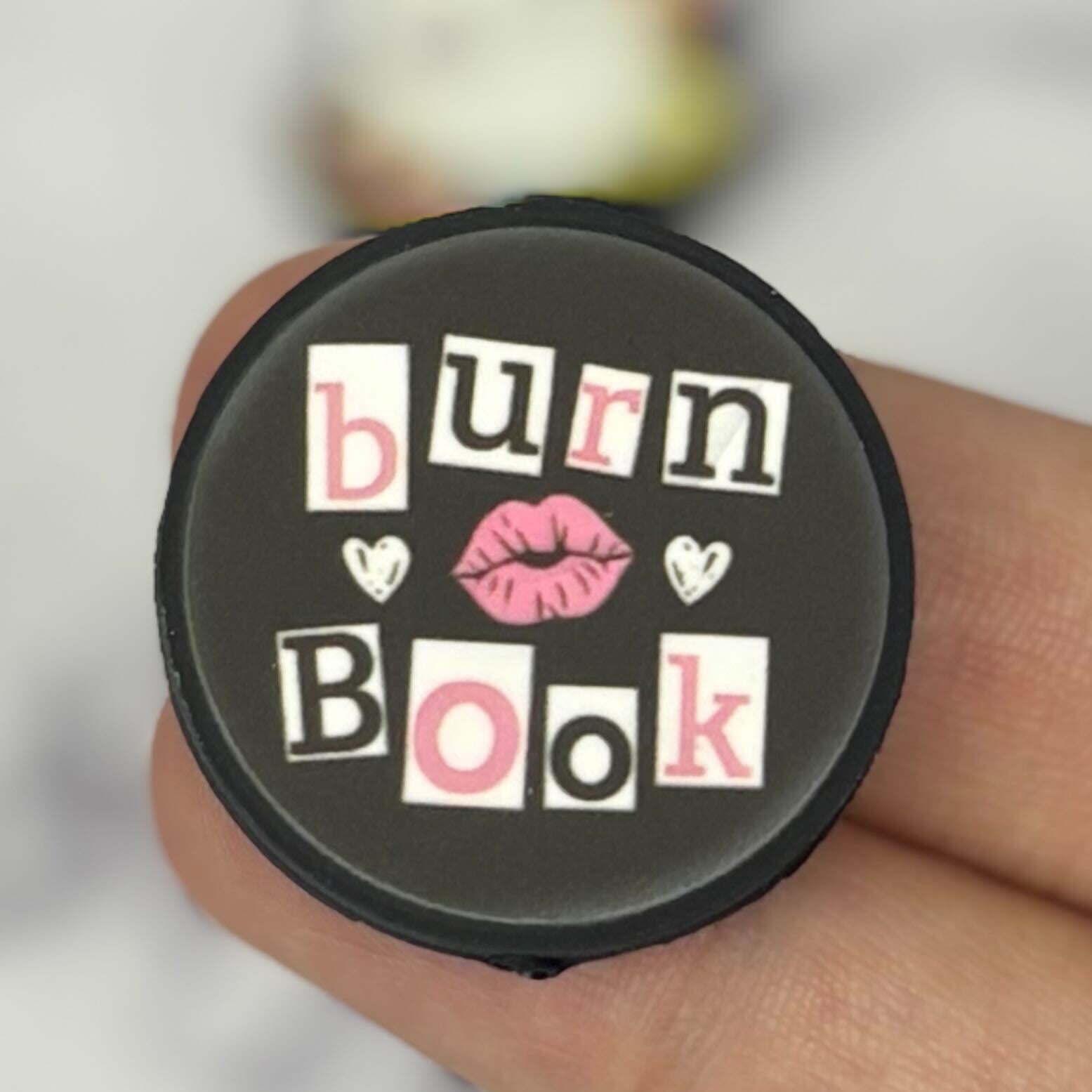 30mm "burn book" from mean girls silicone bead K275