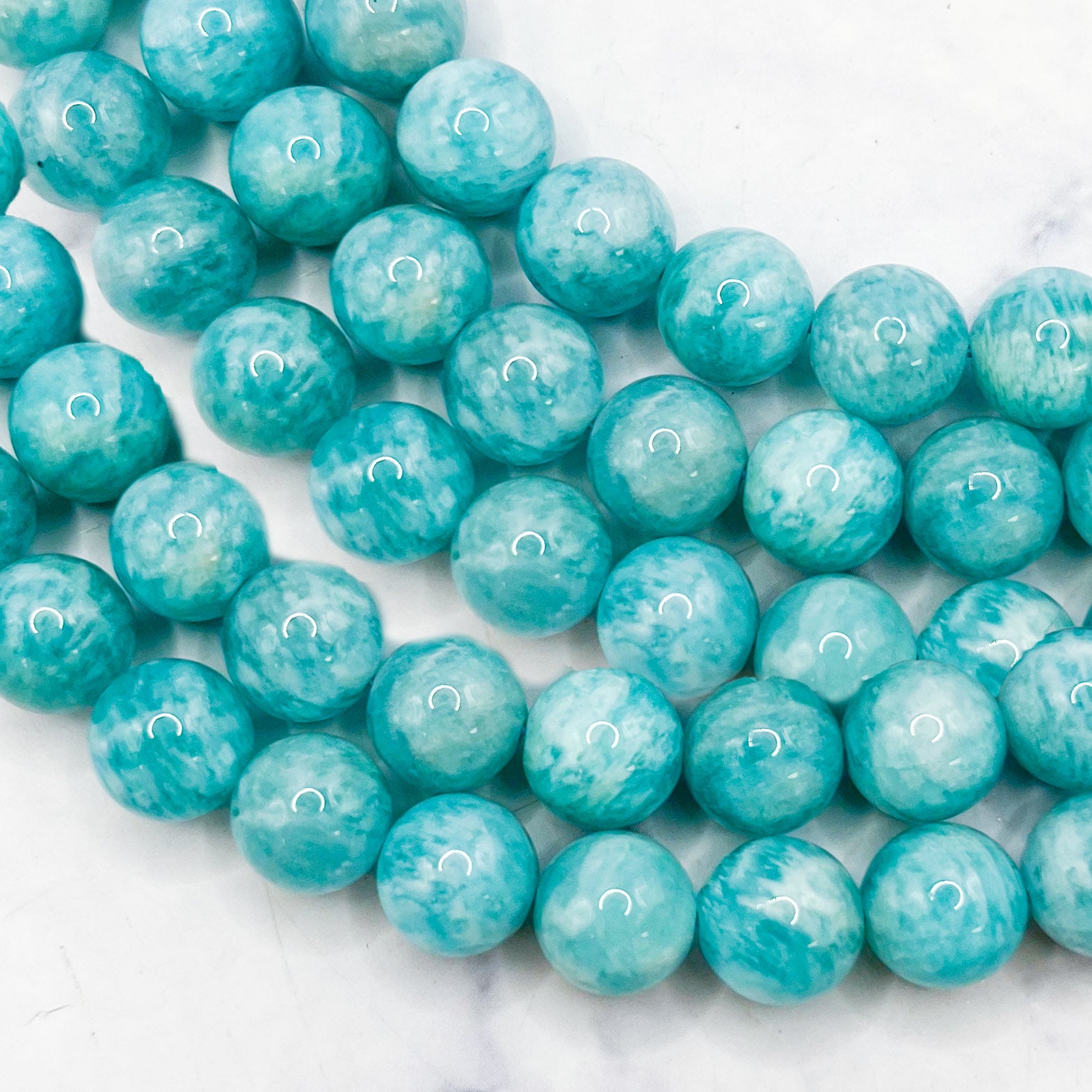 8mm Russian Amazonite Bead Half Strand H22