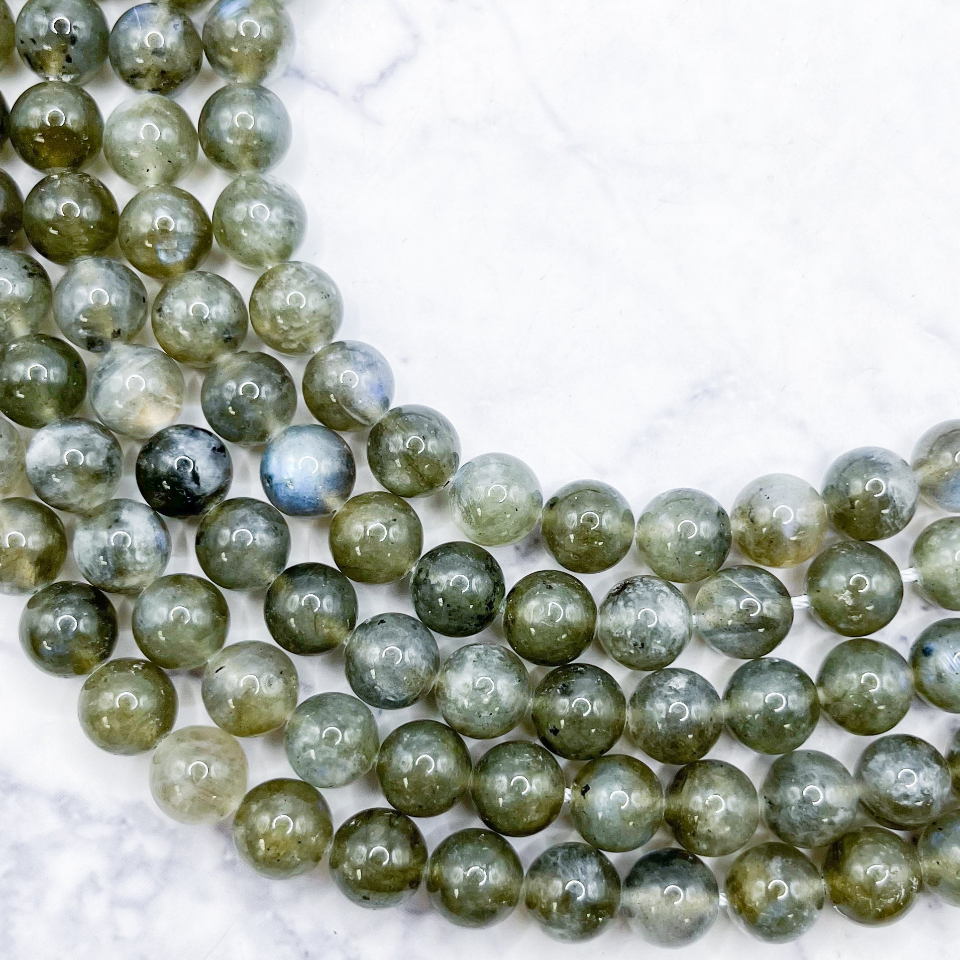 8mm Light Labradorite Bead Strand A20