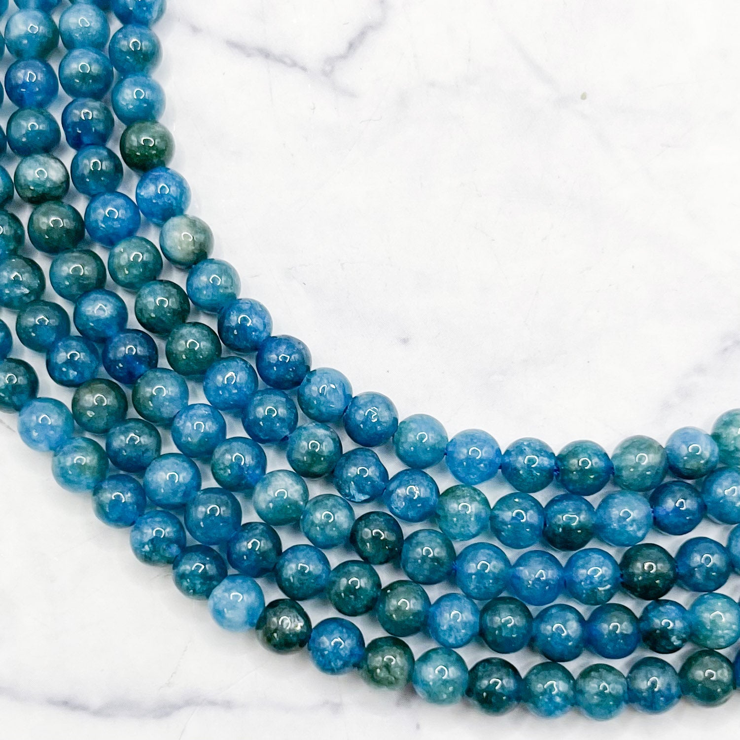 4mm Emperor Blue Chalcedony Bead Strand R8