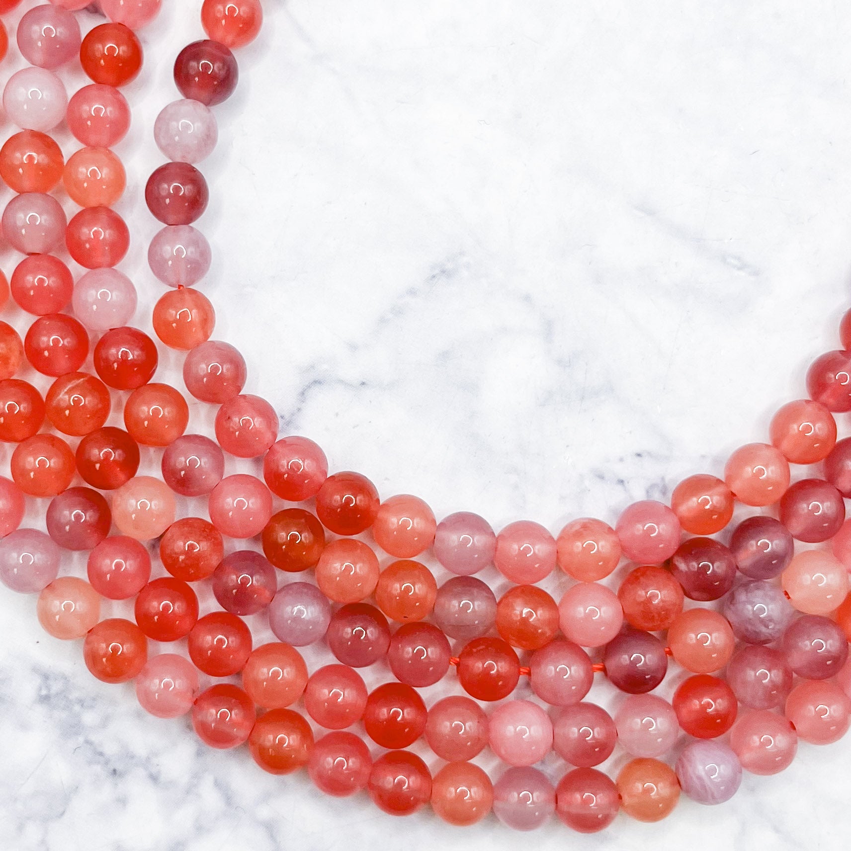 6mm Yanyuan Scarlet Agate Bead Strand K22