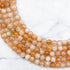 4mm Peach Moonstone Bead Strand N14