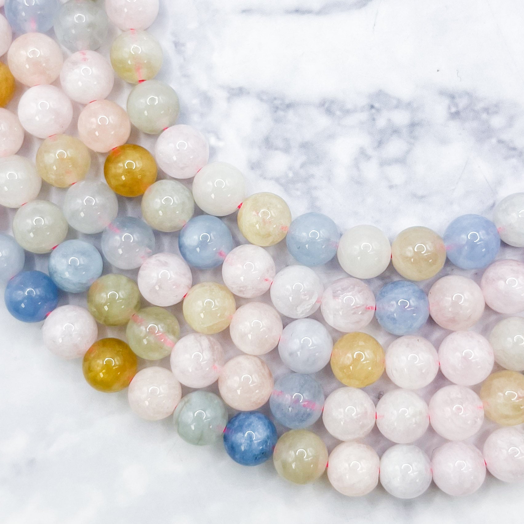 6mm Morganite Bead Half Strand K12