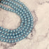 6mm Baby Blue Pearlized Glass Bead Strand F4