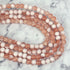 6mm Coral Pink & White Crackle Glass Full 30" Loop Bead Strand A7