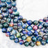 10mm Dyed Peacock Tiger's Eye Bead Strand D27