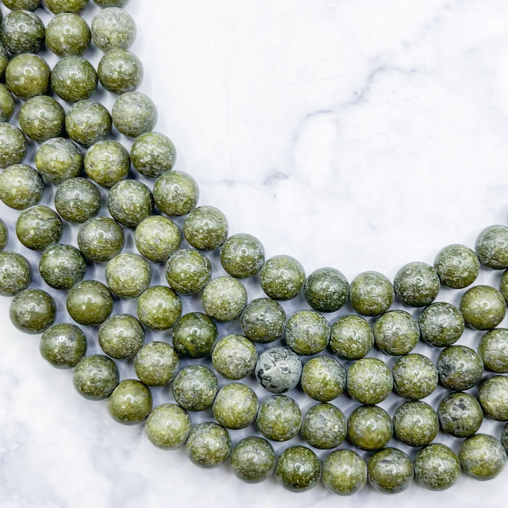 6mm Epidote Pyrite Bead Strand P20