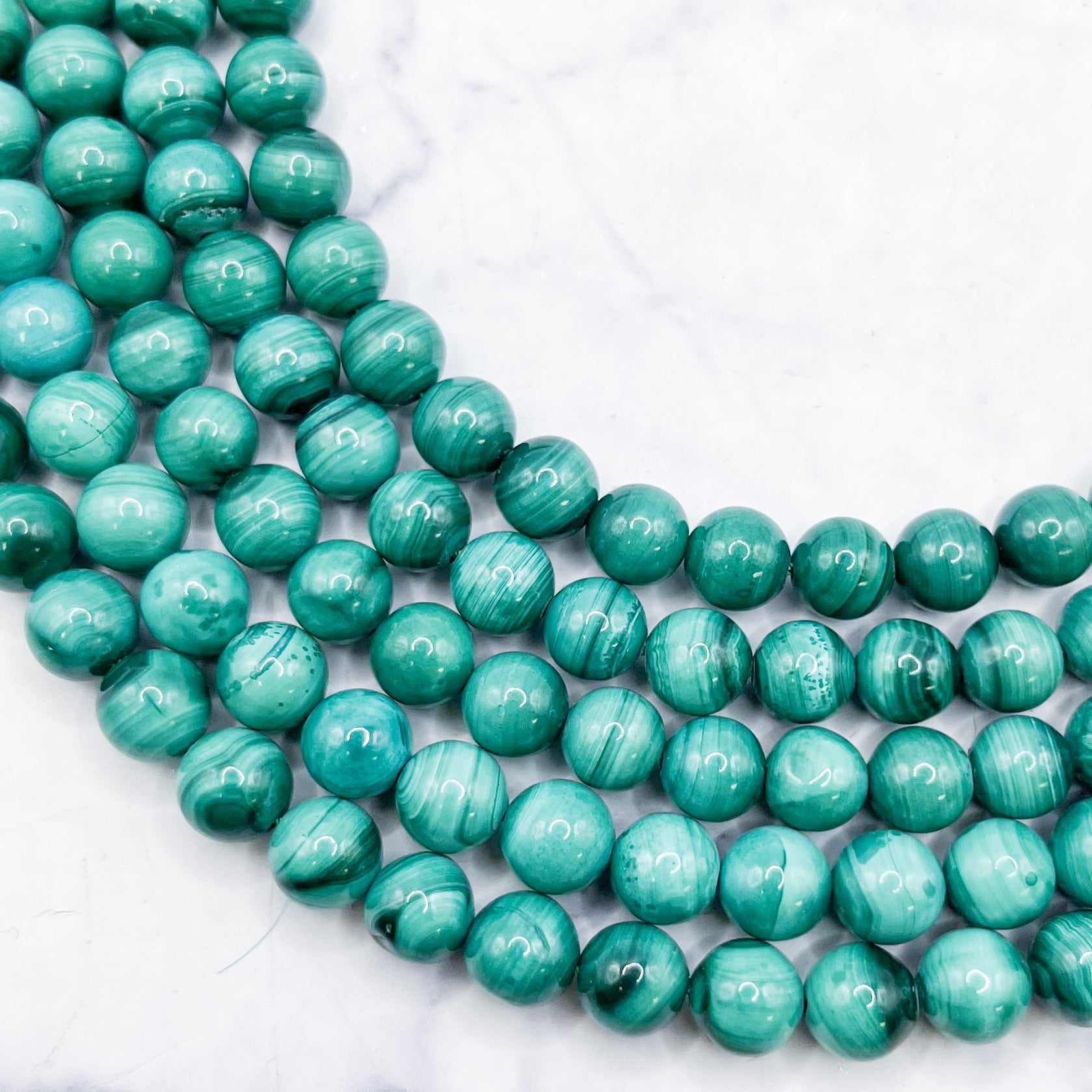 6mm Malachite Bead Half Strand H18