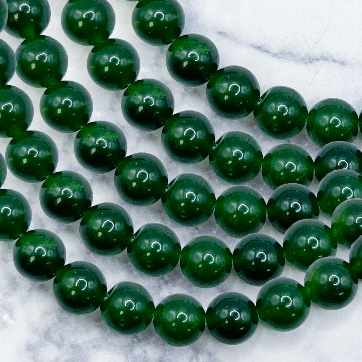 8mm Jade Chalcedony Bead Strand V10