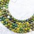 6mm Dyed Olive Green Banded Agate Bead Strand T10