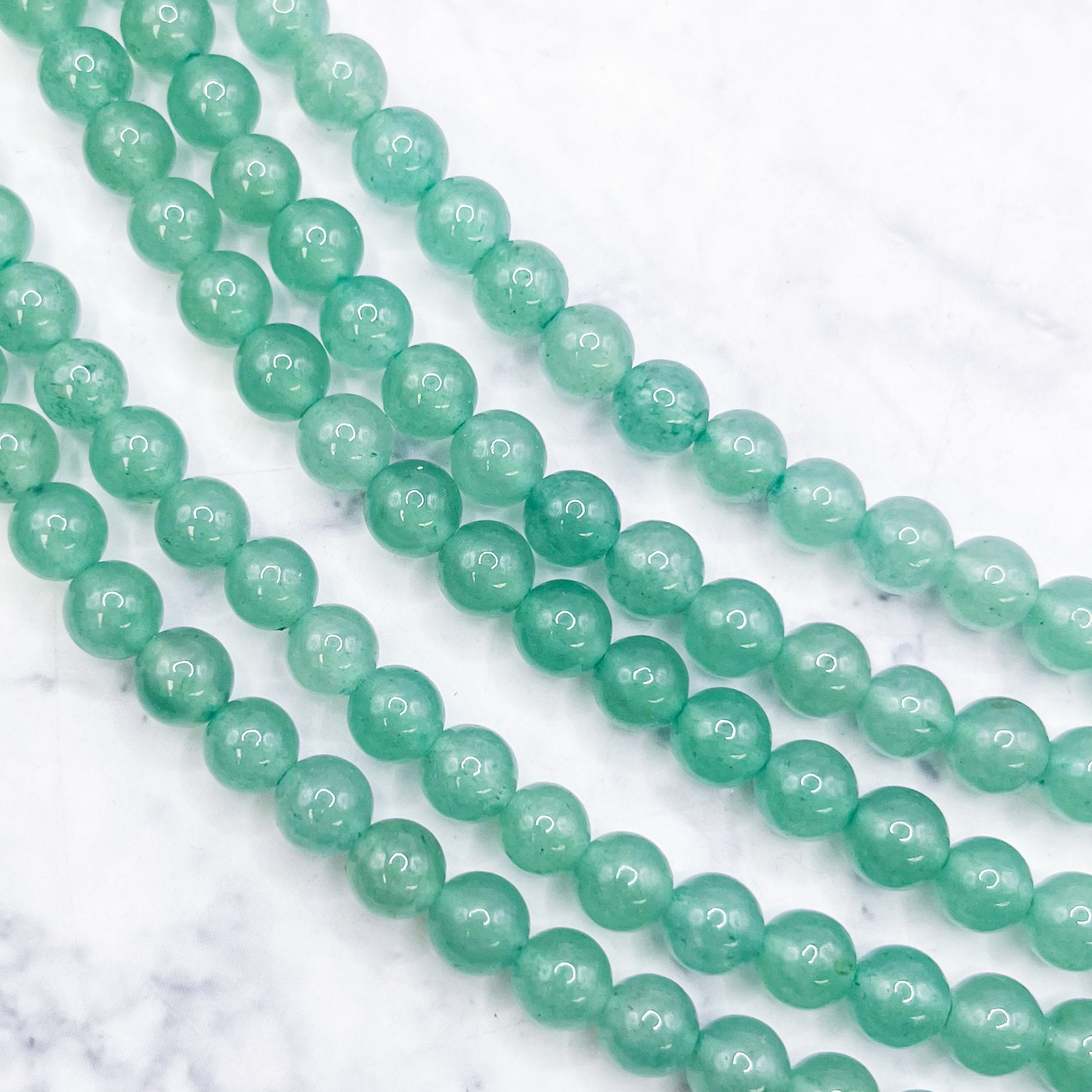 6mm Green Aventurine Bead Strand E8