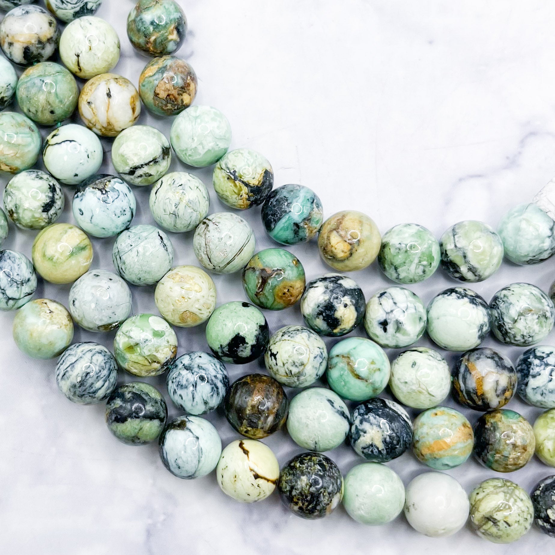 8mm Green Variscite Bead Half Strand B20