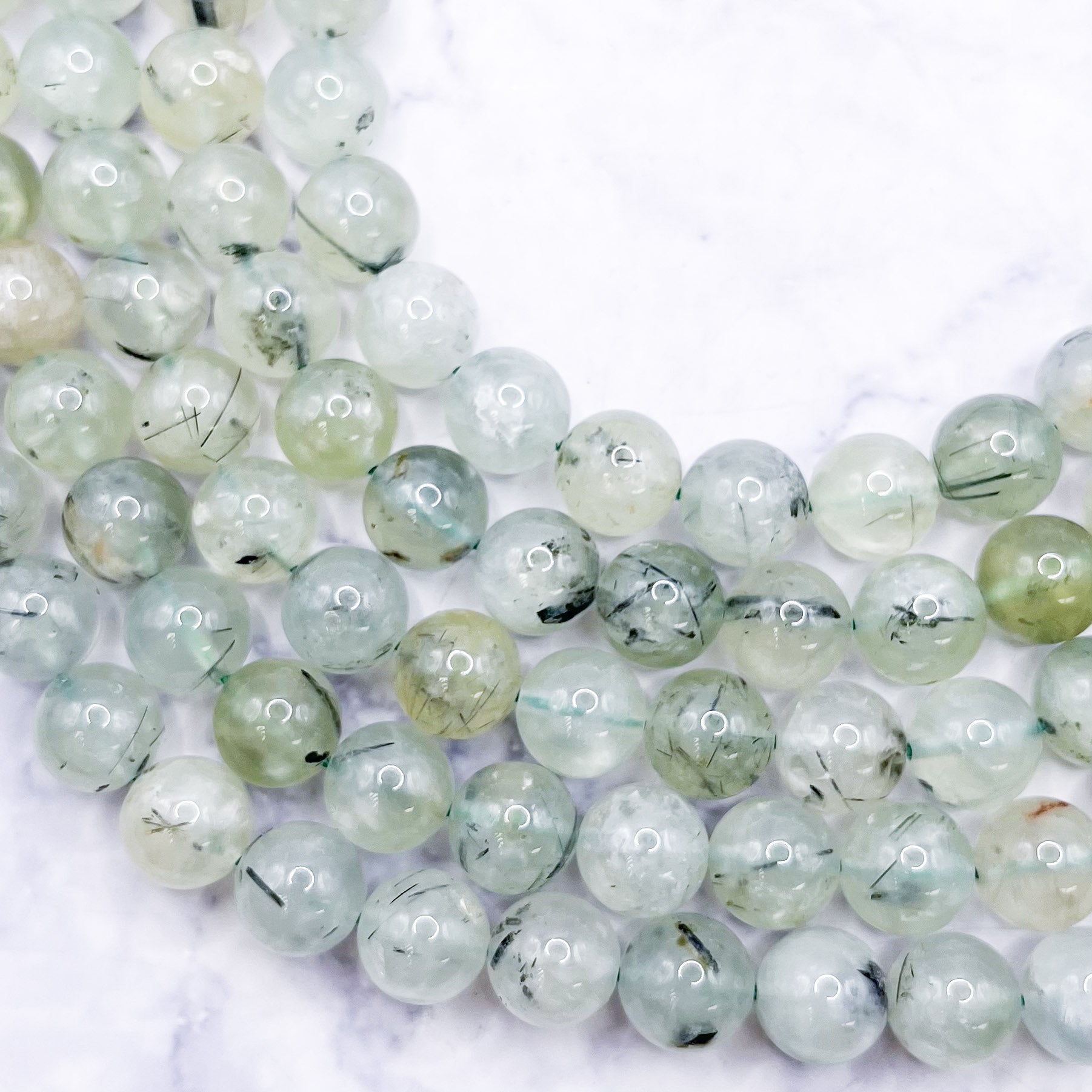 10mm Prehnite Bead Strand Y30