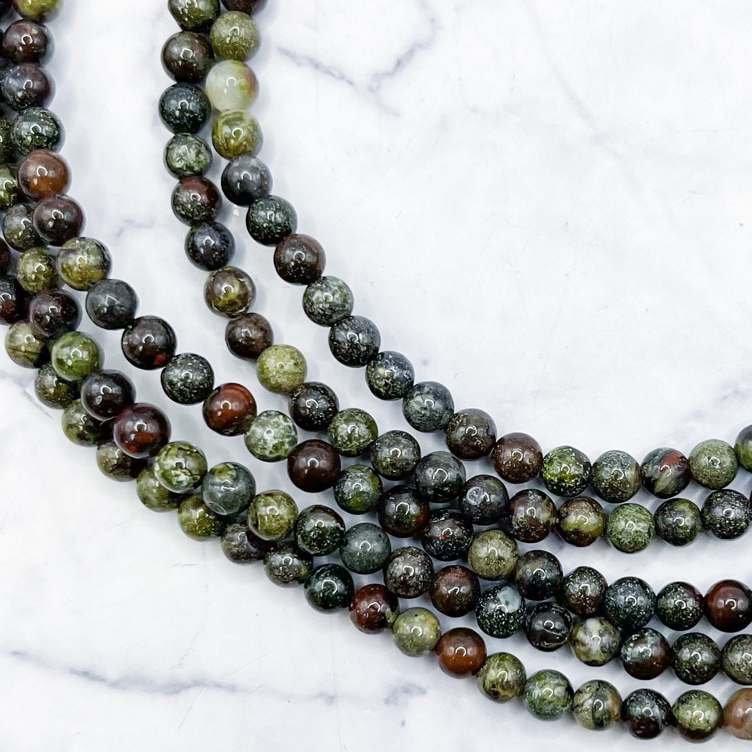 4mm Dragon's Blood Jasper Bead Strand D8