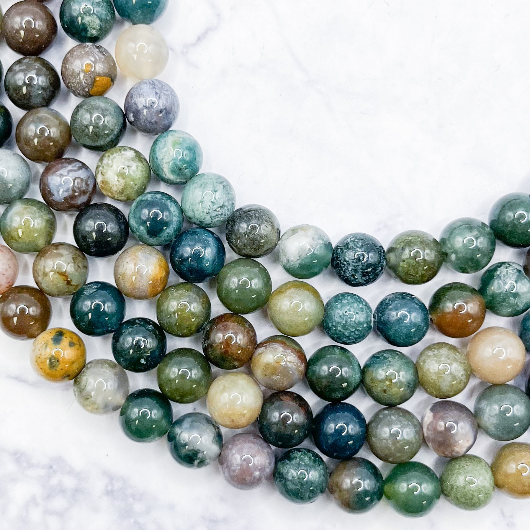 8mm Indian Agate Bead Strand U10