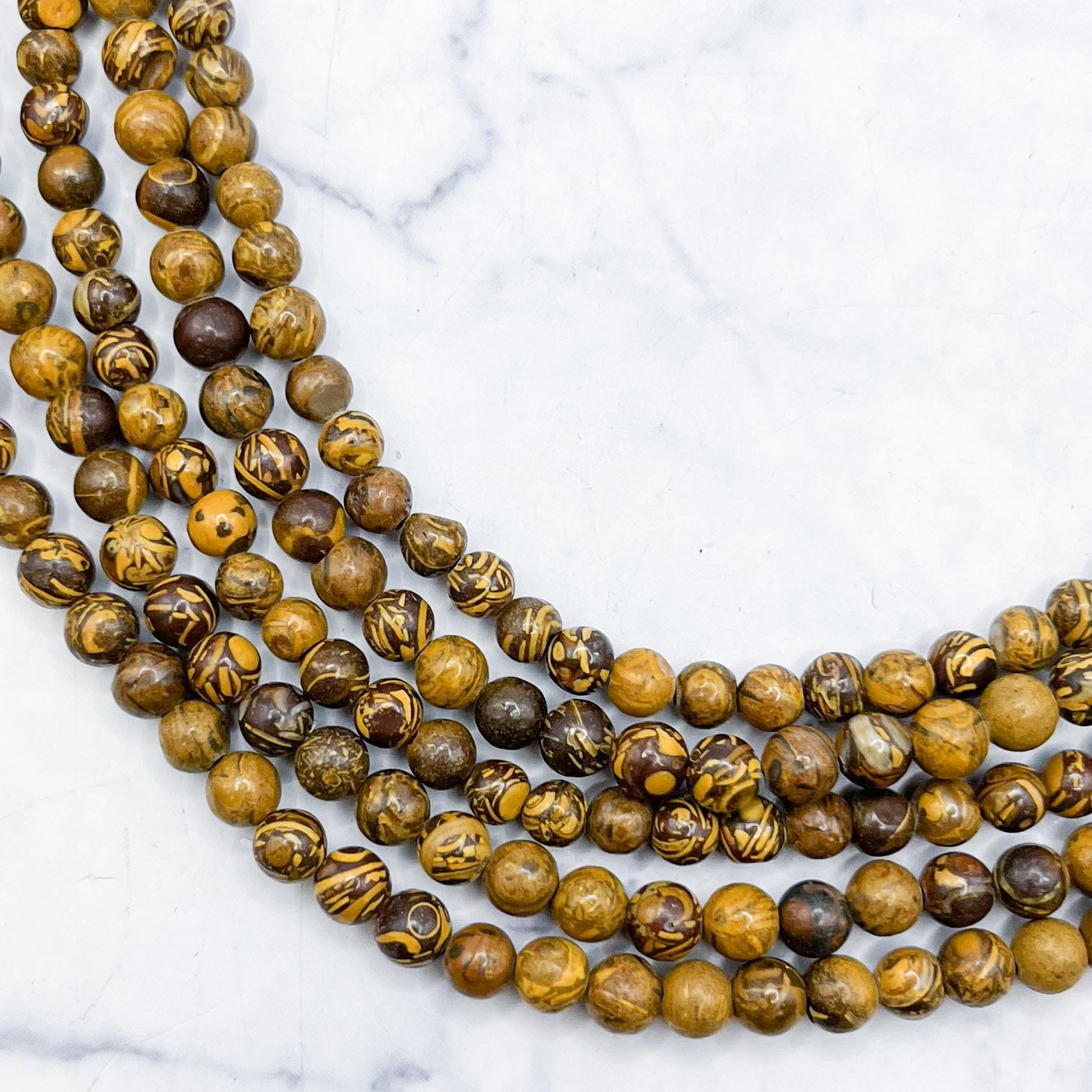 4mm Elephant Skin Jasper Bead Strand R11