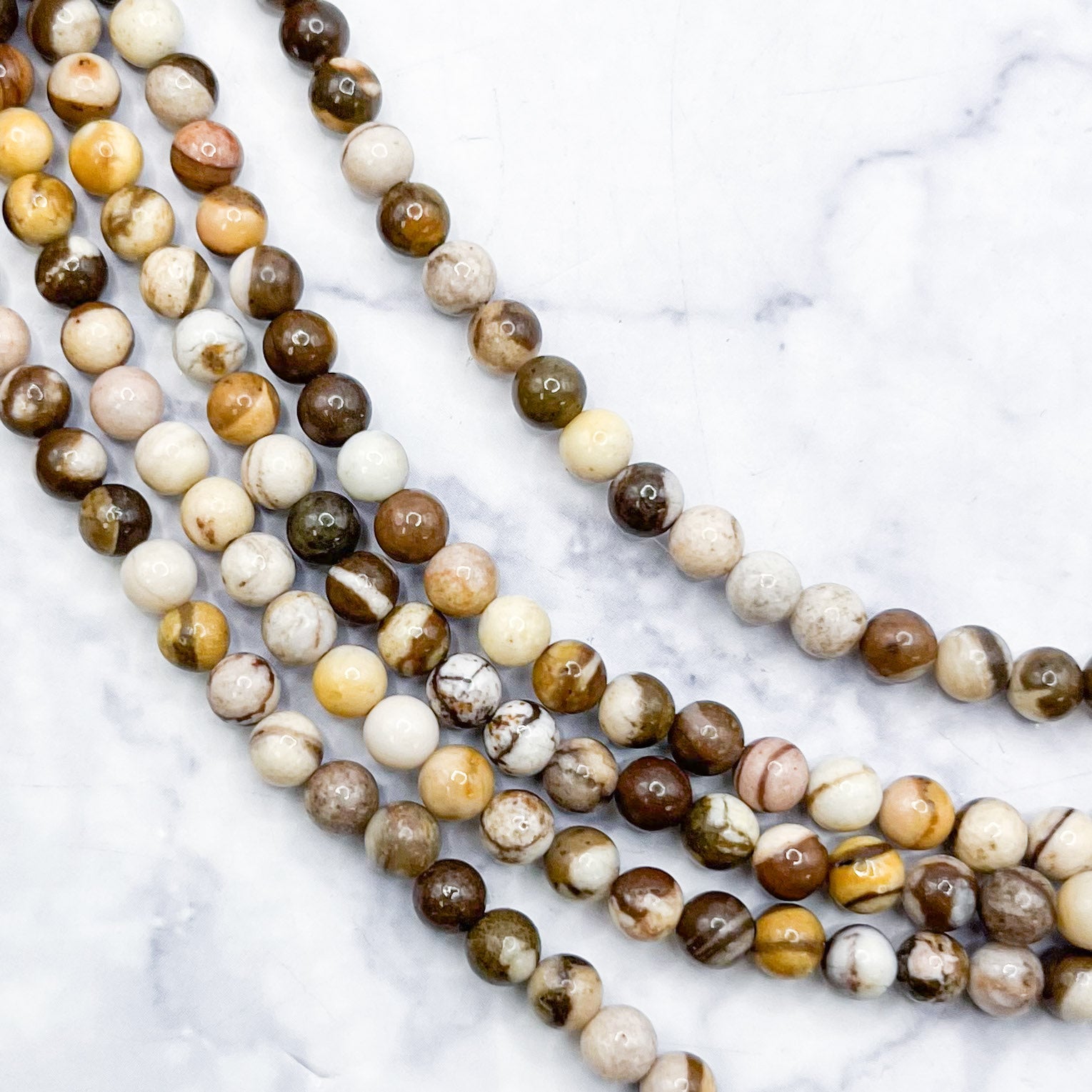 4mm Brown Zebra Jasper Bead Strand M9