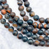 10mm Frosted Red Tiger's Eye Bead Strand A18