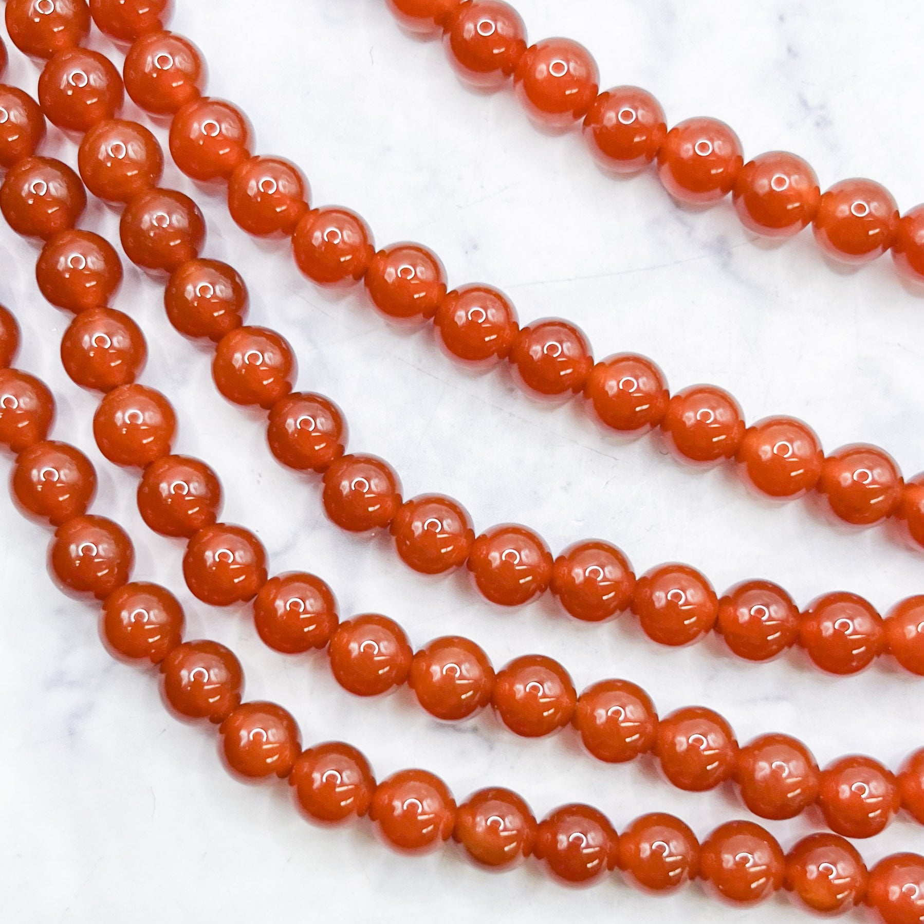 6mm HQ Carnelian Bead Strand W16