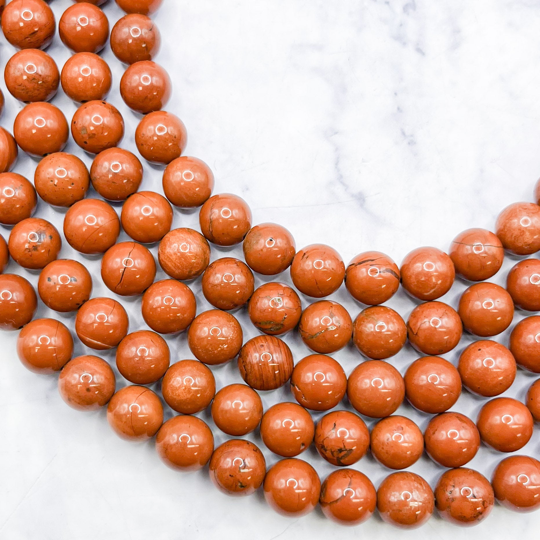 8mm Red Jasper Bead Strand P10