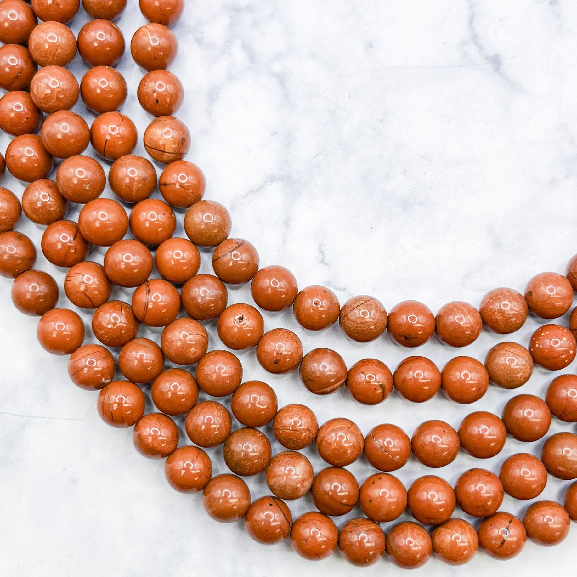 6mm Red Jasper Bead Strand Q8