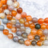 8mm Orange Botswana Agate Bead Half Strand T15