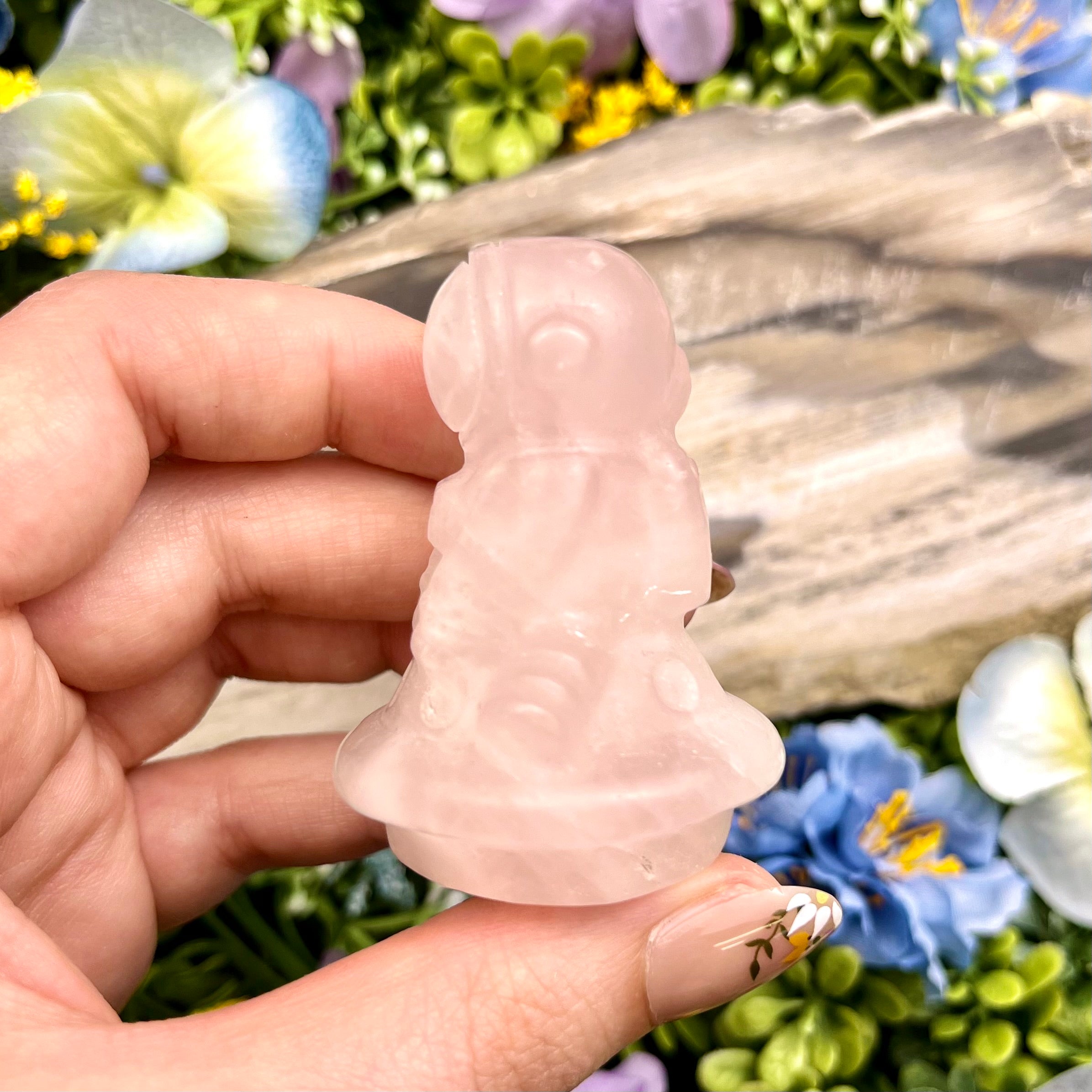 2 Inch Rose Quartz Astronaut UFO G42