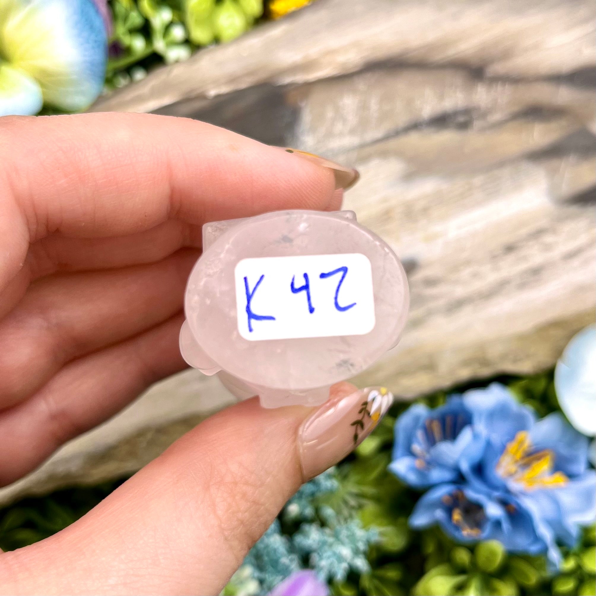 2 Inch Rose Quartz Astronaut K42